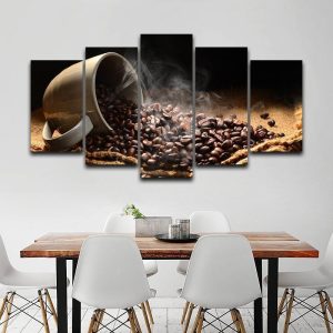 Coffee Beans - Nature 5 Panel Canvas Art Wall Decor