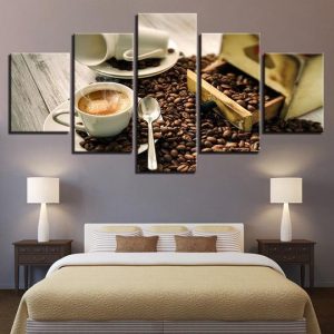 Coffee Cafe Restaurant Coffee Shop - Nature 5 Panel Canvas Art Wall Decor