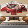 Coffee Cup Spoon 4 - Nature 5 Panel Canvas Art Wall Decor