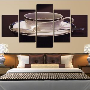 Coffee Cup Spoon 6 - Nature 5 Panel Canvas Art Wall Decor