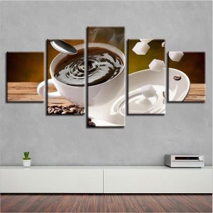 Coffee Drinks 5 - Kitchen 5 Panel Canvas Art Wall Decor