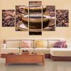 Coffee For 2 Kitchen - Nature 5 Panel Canvas Art Wall Decor