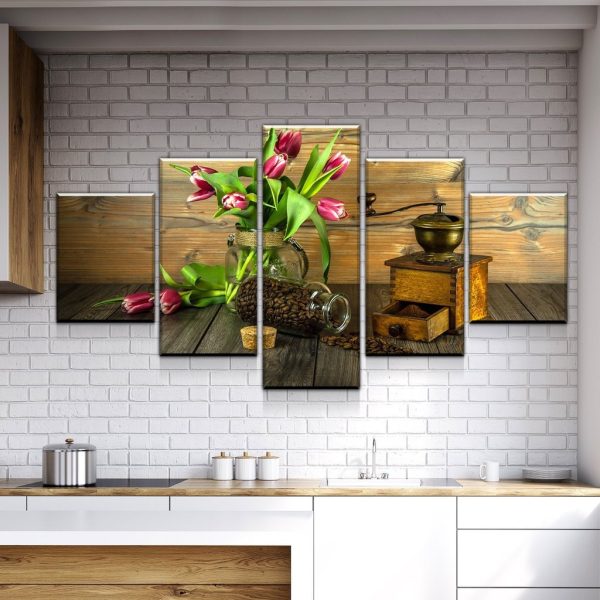 Coffee Grind - Nature 5 Panel Canvas Art Wall Decor