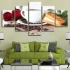 Coffee Rose Waffles - Nature 5 Panel Canvas Art Wall Decor