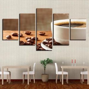 Coffee Shop Cafe Restaurant 1 - Nature 5 Panel Canvas Art Wall Decor