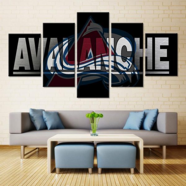 Colorado Avalanche Logo 2 Ice Hockey - 5 Panel Canvas Art Wall Decor