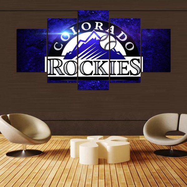 Colorado Rockies Blue - Sport 5 Panel Canvas Art Wall Decor