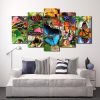 Colorful Butterflies - Nature 5 Panel Canvas Art Wall Decor