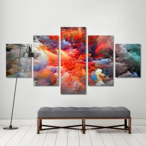 Colorful Clouds Combination - Abstract 5 Panel Canvas Art Wall Decor