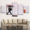 Colorful Rain by Banksy Abstract - 5 Panel Canvas Art Wall Decor