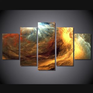 Colors Clouds 1 - Abstract 5 Panel Canvas Art Wall Decor