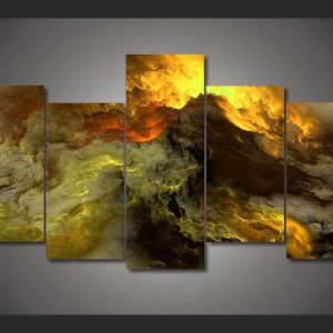 Colors Clouds 2 - Abstract 5 Panel Canvas Art Wall Decor