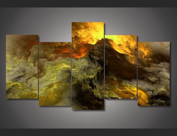 Colors Clouds 2 - Abstract 5 Panel Canvas Art Wall Decor