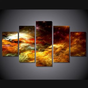 Colors Clouds 4 - Abstract 5 Panel Canvas Art Wall Decor