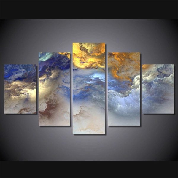 Colors Clouds - Abstract 5 Panel Canvas Art Wall Decor