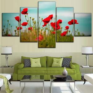 Colourful Flowers 19 - Nature 5 Panel Canvas Art Wall Decor