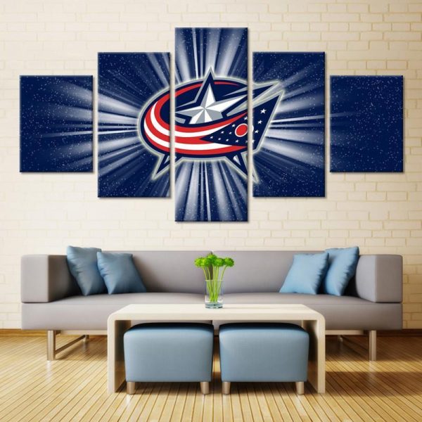 Columbus Blue Jackets Blue - Sport 5 Panel Canvas Art Wall Decor