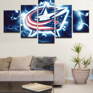 Columbus Blue Jackets Hockey 1 Sport - 5 Panel Canvas Art Wall Decor