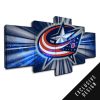 Columbus Blue Jackets Nhl Team Thunderbolt - Sport 5 Panel Canvas Art Wall Decor