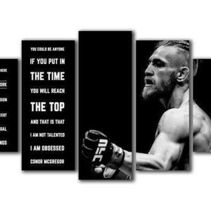 Conor McGregor Black Quote Celebrity - 5 Panel Canvas Art Wall Decor