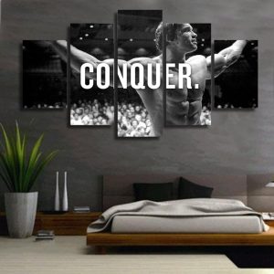 Conquer Arnold Schwarzenegger Figures - Abstract 5 Panel Canvas Art Wall Decor