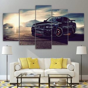 Cool Car Landscape - Automative 5 Panel Canvas Art Wall Decor