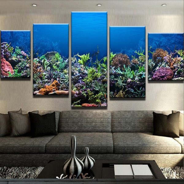 Coral Reef - Nature 5 Panel Canvas Art Wall Decor