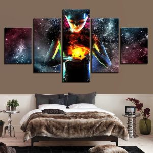 Cosmic Energy - Abstract 5 Panel Canvas Art Wall Decor