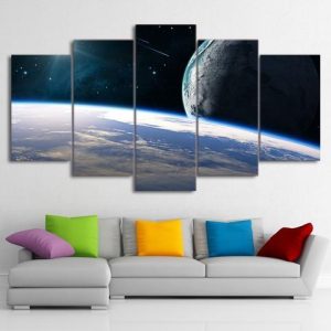 Cosmic Planet - Space 5 Panel Canvas Art Wall Decor