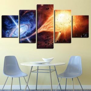 Cosmic Planetary Vortex - Space 5 Panel Canvas Art Wall Decor