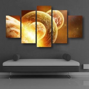 Cosmos Galaxy Space - Space 5 Panel Canvas Art Wall Decor