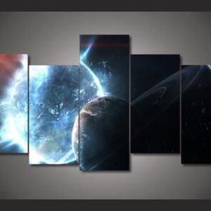 Cosmos Galaxy Star - Space 5 Panel Canvas Art Wall Decor