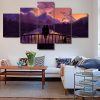 Couple Watching Fantasy Clouds Romantic - Abstract Nature 5 Panel Canvas Art Wall Decor