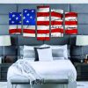 Cracked Flag - Abstract 5 Panel Canvas Art Wall Decor