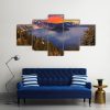 Crater Lake At Sunset Nature - 5 Panel Canvas Art Wall Decor