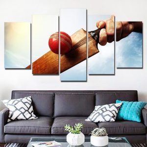 Cricket Sport - 5 Panel Canvas Art Wall Decor