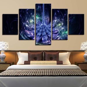 Crystal Flower - Abstract 5 Panel Canvas Art Wall Decor