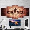 Csgo Counter Strike Global Offensive Logo - Gaming 5 Panel Canvas Art Wall Decor