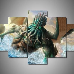 Cthulhu Mythos 1 - Abstract 5 Panel Canvas Art Wall Decor-CV