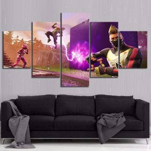 Cube Drift Rex Fortnite Gaming - 5 Panel Canvas Art Wall Decor