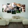 Cuddling Cat & Dog - Animal 5 Panel Canvas Art Wall Decor