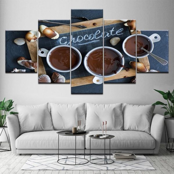 Cup of coffee 4 - Nature 5 Panel Canvas Art Wall Decor