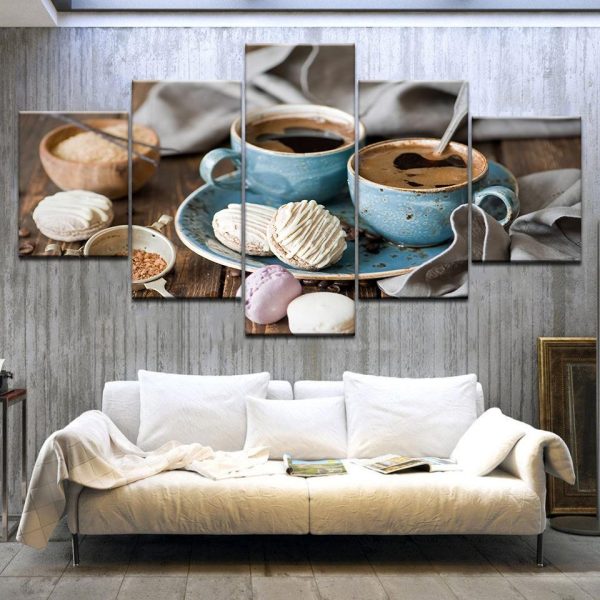 Cup of coffee 6 - Nature 5 Panel Canvas Art Wall Decor