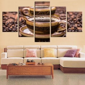 Cup of coffee - Nature 5 Panel Canvas Art Wall Decor