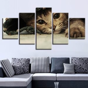 Cute Cats - Animal 5 Panel Canvas Art Wall Decor