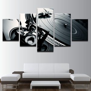 DJ Console Instrument Music - 5 Panel Canvas Art Wall Decor