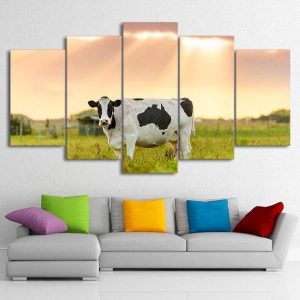 Dairy Cow - Animal 5 Panel Canvas Art Wall Decor