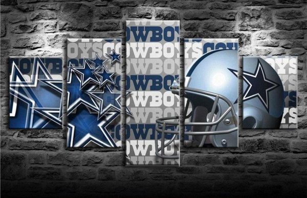 Dallas Cowboys Football - 5 Panel Canvas Art Wall Decor