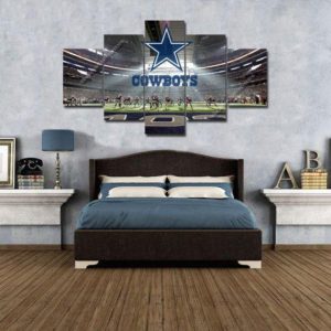 Dallas Cowboys Logo Stadium Sport - 5 Panel Canvas Art Wall Decor