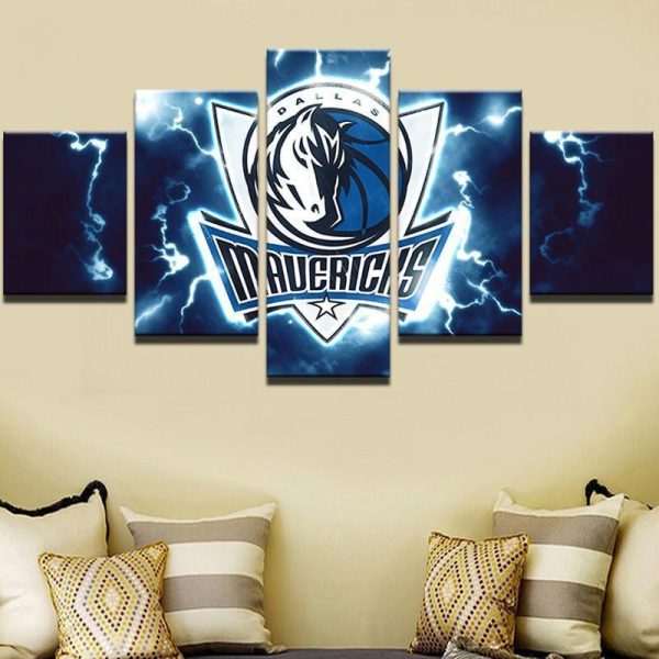 Dallas Mavericks NBA Basketball - 5 Panel Canvas Art Wall Decor